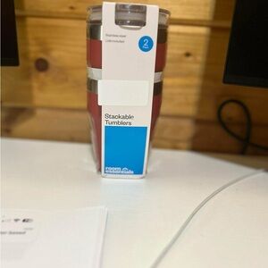 Room Essentials Red Stackable Tumblers with Lids - 2 Pack